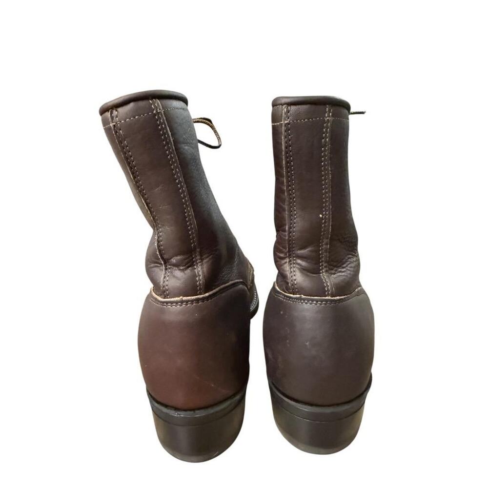 Vintage Laredo Kiltie Lacer Western Moto Boot Brown Leather Women size 8 - Picture 4 of 6